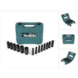 B-52308 Jeu de clés à douille - 14-pièces - pour visseuse à chocs + Support 1/2' - Makita