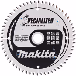 MAKITA B-56786 Disque 165/20/60D TCT MDF Compatibilité Description - MDF spécial Diamètre - 160 - mm Diamètre intérieur Disqu ...