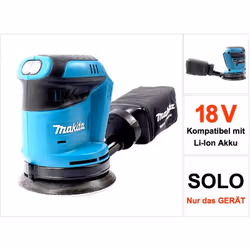 Description générale Ponceuse excentrique sans fil Makita BBO 180 Z 18V, compacte, légère et maniable, idéale pour les travau ...
