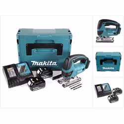 Contenu du paquet: - 1 x Makita DJV 180 - Scie sauteuse pendulaire sans fil 18 volts - 2 x Makita BL 1840 B - Batterie 18 vol ...