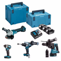 Pack d'outils électroportatifs Makita idéal pour les professionnels - MAKITA DLX4159TJ Ce lot d' outils sans fil MAKITA convi ...