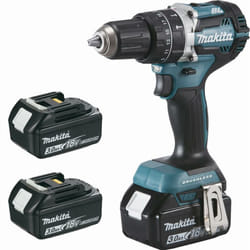 Perceuse visseuse à percussion 18 v Li-ion 3 Ah ø 13 mm (3 batteries) Makita 3 batteries, chargeur, coffret - DHP484RF3J