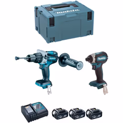 MAKITA Kit DLX2174TJ1 Perceuse à Percussion MAKITA DHP481 - Moteur Brushless BL : plus efficace, réduit la friction et la sur ...