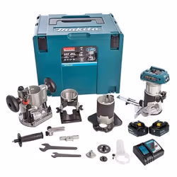 Description générale L'affleureuse Makita DRT50RTJX3 est un outil polyvalent, idéal pour différents travaux de finition et de ...