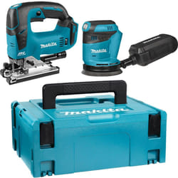 Makita - ensemble de 2 machines 18v lxt - Scie sauteuse DJV182 + Ponceuse excentrique db O180 sans batterie ni chargeur - 1 makpac - DLX2276J
