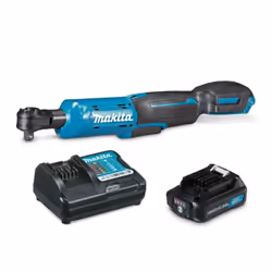 Clé à cliquet 12 V Li-Ion 47,5 Nm - MAKITA - avec 1 batterie 12V 2.01Ah - chargeur - WR100DWA - Livrée de série avec les adap ...
