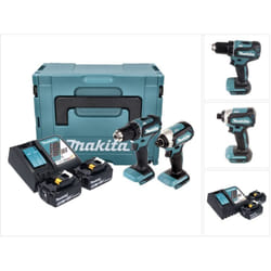 Makita - dlx 2289 tj Combo Kit 18 v, Perceuse-visseuse sans fil ddf 485 + Visseuse à chocs sans fil dtd 153 + 2x Batteries rechargeables 5,0 Ah + Chargeur + Makpac