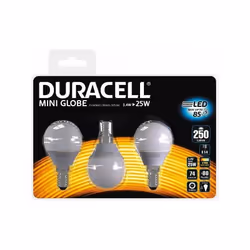 Duracell - Lot de 3 ampoules led sphérique douille E14 25 watts