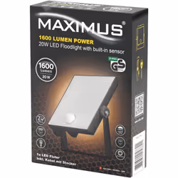 MAXIMUS Projecteur 20W 1600 Lumen Power IP65 Incl. Schuko Plug