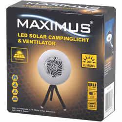 Ventilateur de camping 200 Lumen Fonction Puissance du ventilateur : 100% - 50% - 250% - Off Puissance de la lumière : 100% / ...