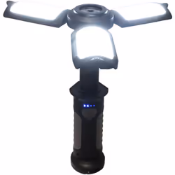 MAXIMUS Lampe LED multifonction à 3 bras Taille du produit : Φ70.5*268mm Matériaux : ABS Type de LED : 1*3w LED+ 3*cob Lumen: ...