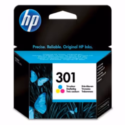 HP 301 cartouche d'encre trois couleurs authentique, Rendement standard, Cyan, Magenta, Jaune, Encre à colorant, 3 ml, 1 pièc ...