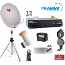 Pack Camping - FRANSAT - Parabole 60 cm - LNB Golden Media 01dB - Décodeur 12V - Trepied Alu