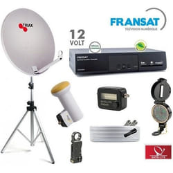 Pack Camping - FRANSAT - Parabole 60 cm - LNB Golden Media 01dB - Décodeur 12V - Trepied Alu