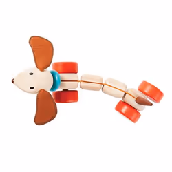 PlanToys Happy Puppy, 1 mois, Marron, Rouge