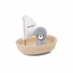 PlanToys Sailing Boat-seal, Bâteau de bain, Garçon/Fille, 1 an(s), Bois