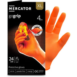 Mercator - Gants nitrile orange taille xl à structure en diamant Pochette 4 gants
