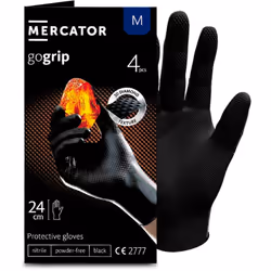 Gants nitrile NOIR taille M à structure en diamant Pochette 4 gants MERCATOR Gants de protection nitrile spécialisés avec par ...