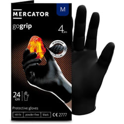 Mercator - Gants nitrile noir taille m à structure en diamant Pochette 4 gants