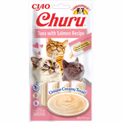 CIAO Churu Tuna with Salmon Recipe, Friandise, Chat, Adulte, Saumon, Thon, 14 g, Sans gluten