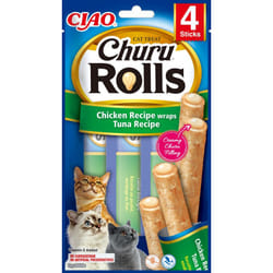 CIAO Churu Rolls Chicken Recipe wraps Tuna Chat Friandise Poulet, Thon 14 g