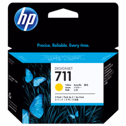 HP 711 pack de 3 cartouches d'encre DesignJet jaune, 29 ml, Encre à pigments, 29 ml, 3 pièce(s), Multi pack