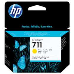HP 711 pack de 3 cartouches d'encre DesignJet jaune, 29 ml