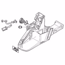 Modelli: Stihl MS 500i Le corps de réservoir Stihl (code 1147-350-0801) est une pièce de rechange d'origine pour les tronçonn ...