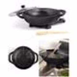 Wok électrique - Noir - 1500W - Revêtement antiadhésif - 4 L - Ø 335 cm