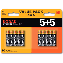 Blister kodak piles alcalines xtralife aaa lr3 - blister 5+5