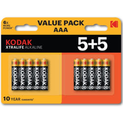Blister Kodak piles alcalines xtralife aaa lr3 - blister 5+5