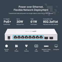 TP-Link FESTA FS310GP commutateur réseau Géré L2/L2+ Gigabit Ethernet (10/100/1000) Connexion Ethernet, supportant l'alimentation via ce port (PoE) 1U Blanc - Vue supplémentaire 8