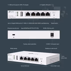 TP-Link Festa FR205 Routeur connecté 10 Gigabit Ethernet, 100 Gigabit Ethernet, Gigabit Ethernet Blanc - Vue supplémentaire 8