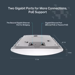 TP-Link FESTA F54 point d'accès réseaux locaux sans fil 1300 Mbit/s Blanc Connexion Ethernet, supportant l'alimentation via ce port (PoE) - Vue supplémentaire 6