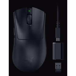 Razer DeathAdder V3 HyperSpeed souris Jouer Droitier RF Wireless + USB Type-C Optique 26000 DPI