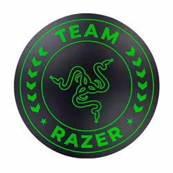 Razer Floor Rug, Tapis de fauteuil, Noir, Vert, Polyéthylène téréphthalate (PET), Silicone, 1200 mm, 1200 mm, 2 mm