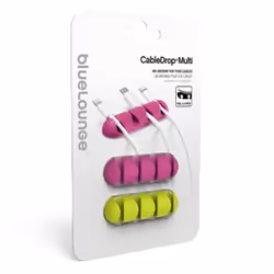 Bluelounge CableDrop Multi, Support de câbles, Bureau, Polyuréthane thermoplastique (TPU), Vert, Rose