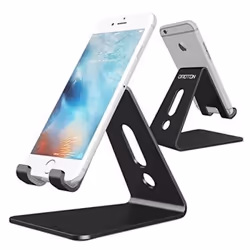 Support Téléphone - Noir - Aluminium - Universel - Compatible iPhone 5s/6s/7/7 Plus - Solide