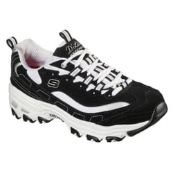 SKECHERS D'Lites - Biggest Fan Chaussures pour Femme en Noir/Blanc, Taille 36, Style Rétro et Confortable.