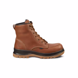 Chaussure de sécurité S3 Premium haute à lacets avec embout type mocassin et membrane Carhartt imper-respirante. Tige en cuir ...