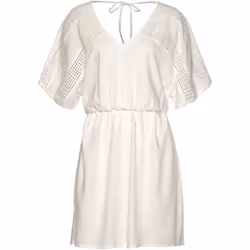 Lascana - Robe de plage manches courtes Crochet - DR4446L - Robes de Plage - Blanc - 42