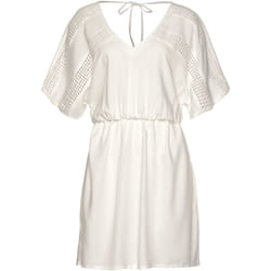 Lascana - Robe de plage manches courtes Crochet - DR4446L - Robes de Plage - Blanc - 42