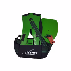 Harnais professionnel avec double bretelles ergonomiques, système de libération rapide et corset dorsale pour un maximum de c ...