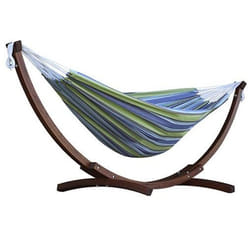 Vivere C8SPCT-24 hamac Hamac avec cadre 1 personne(s) Coton Bleu, Marron, Vert, Blanc
