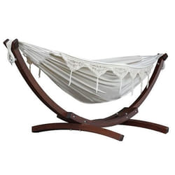 Vivere C8SPCT-00 hamac Hamac avec cadre 1 personne(s) Coton Marron, Blanc