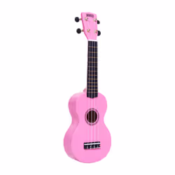 Mahalo MR1PK, Ukulele acoustique, Ukulele classique, Soprano, Aluminium, Noir, Rose, 4 cordes, Nylgut
