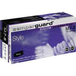 Semperit - Gants jetables Semperguard Nitril Style taille m noir nitrile en 388, en 374, en 455 cat. iii 100 Stück / Box