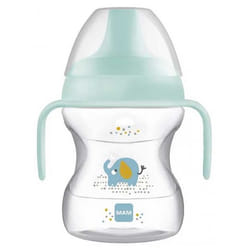 MAM Comme un Grand Tasse Avec Anses 190 ml 6 Mois et + - Couleur : Bleu Éléphant