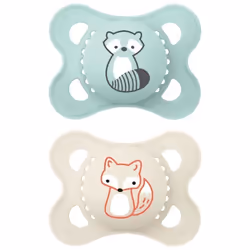 Sucettes-Mam Original Sucette couleurs de la Nature Motif - 2-6 Mois - Silicone - Bte Stérilisation (Modèle : Raton laveur-Re ...