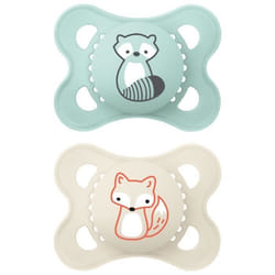 Sucettes-Mam Original Sucette couleurs de la Nature Motif - 2-6 Mois - Silicone - Bte Stérilisation (Modèle : Raton laveur-Renard)